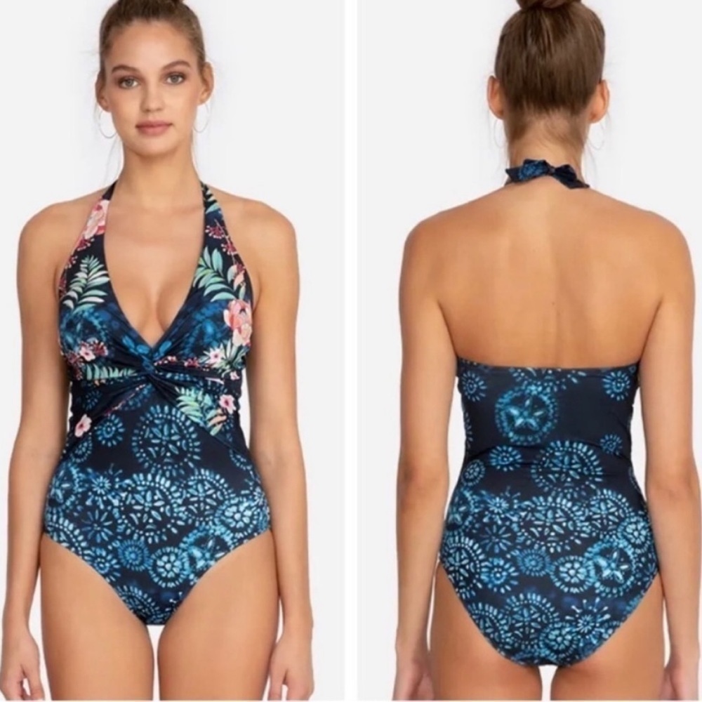 Johnny Was Annia Twist One Piece Swimsuit Vacation Cruise Pool Beach Sz. XS - Picture 2 of 10